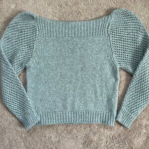 LoveShackFancy Rosie Pullover BabyAlpaca Merino Open Knit Crochet PERU Womens L